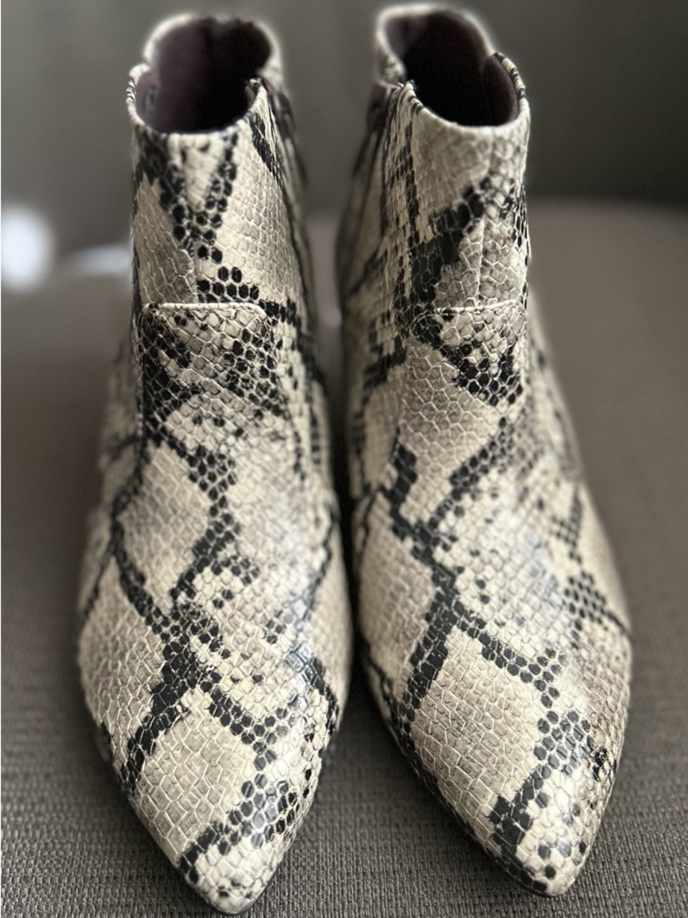 Clarks Snakeskin Ankle Booties in Black and Cream - Picture 2 of 5